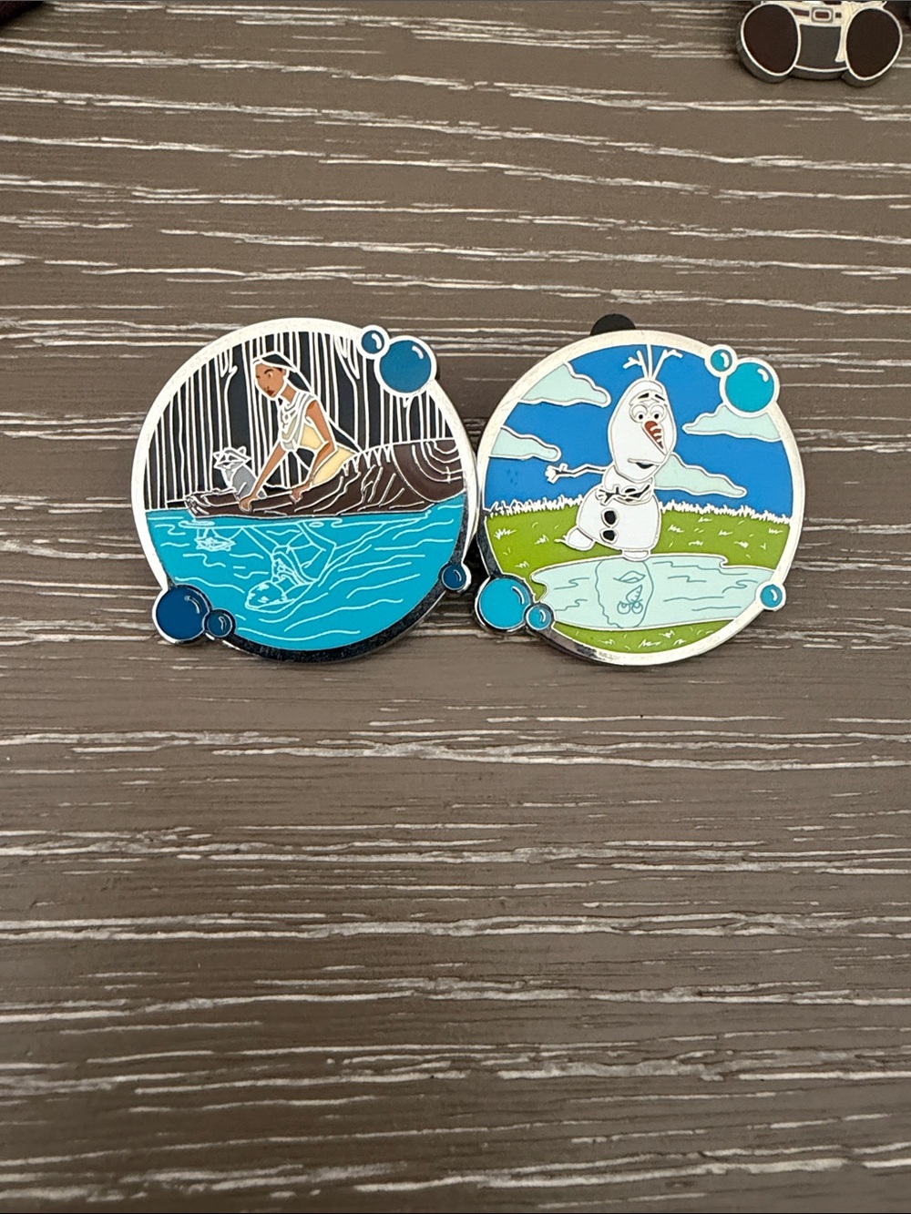 Kids Blue Swim Pin Set Featuring Cartoon Characters